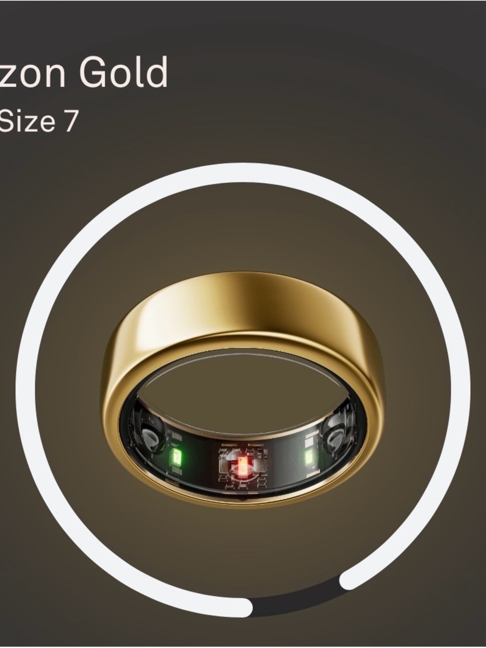 Oura Smart Ring in Gold with Black Sensor Window